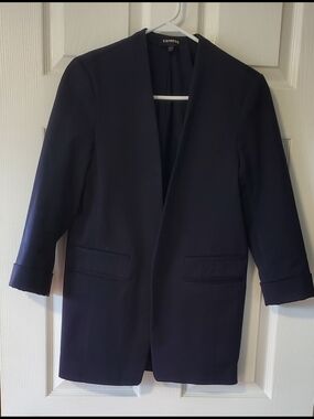 Express Navy Open-Front Blazer